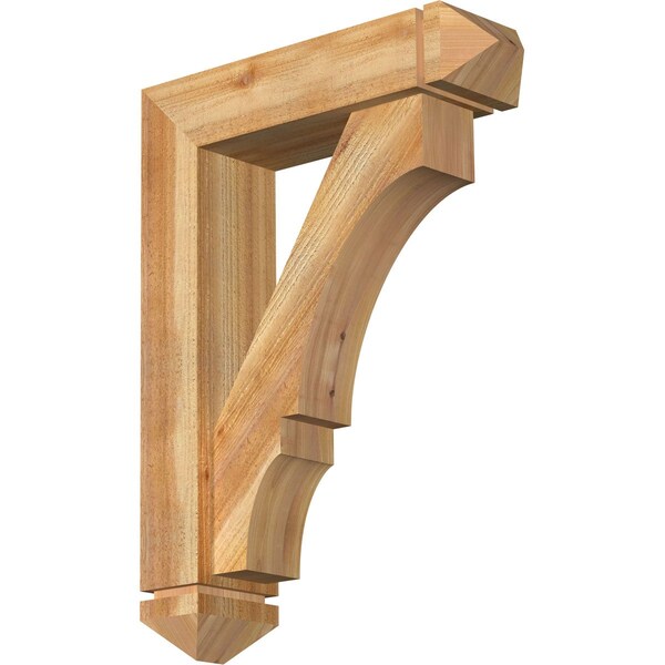 Ekena Millwork Balboa Arts and Crafts Rough Sawn Bracket w/ Offset Brace, Western Red Cedar, 6"W x 22"D x 30"H BKT0604X22X30BOA03RWR - main